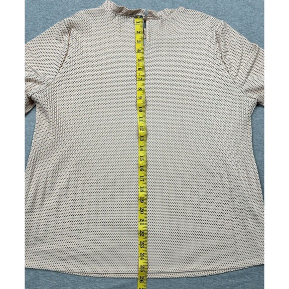 Adrianna Papell Top Womens Large Peach 3/4 Sleeve Button Neck Blouse - Picture 8 of 9